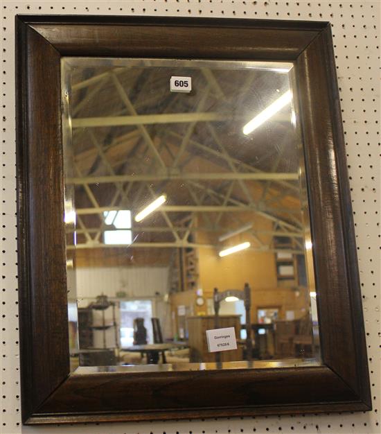 Oak rectangular framed wall mirror